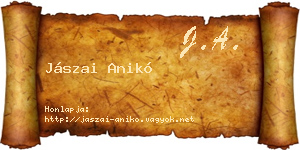 Jászai Anikó névjegykártya